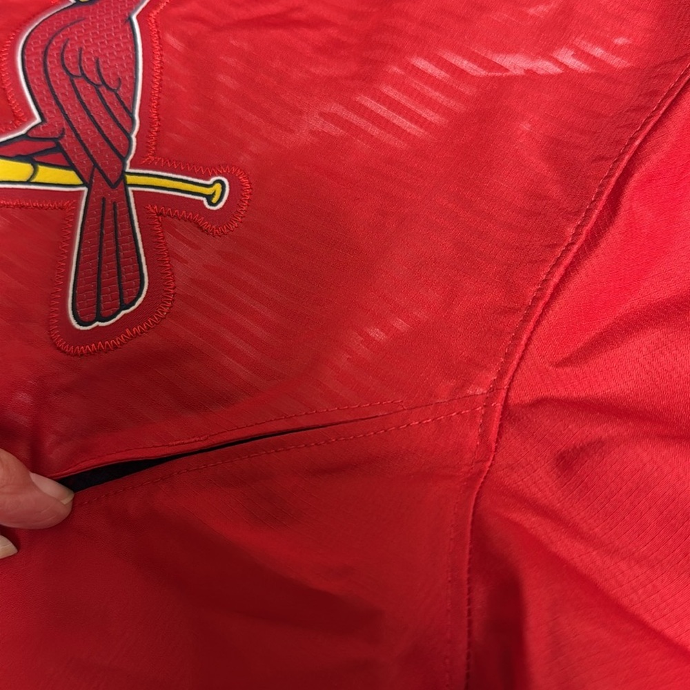 Majestic Authentic baseball tag. Red Quarter-Zip Jacket, Cardinal baseball (OLCC - Picture 14 of 15